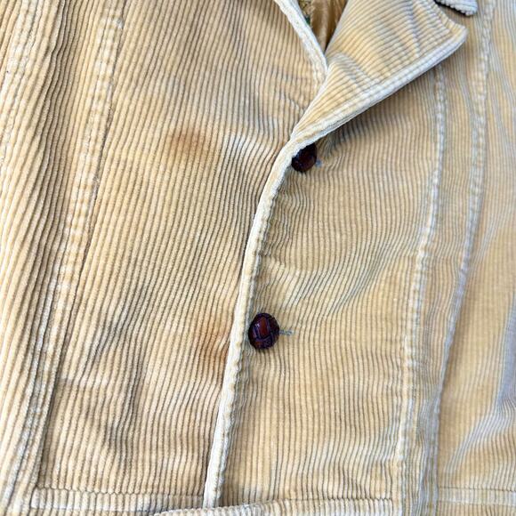 Brad Whitney Carmel Cove VTG 70s/80s Khaki Tan Corduroy Buttoned Trench Coat - Picture 15 of 16